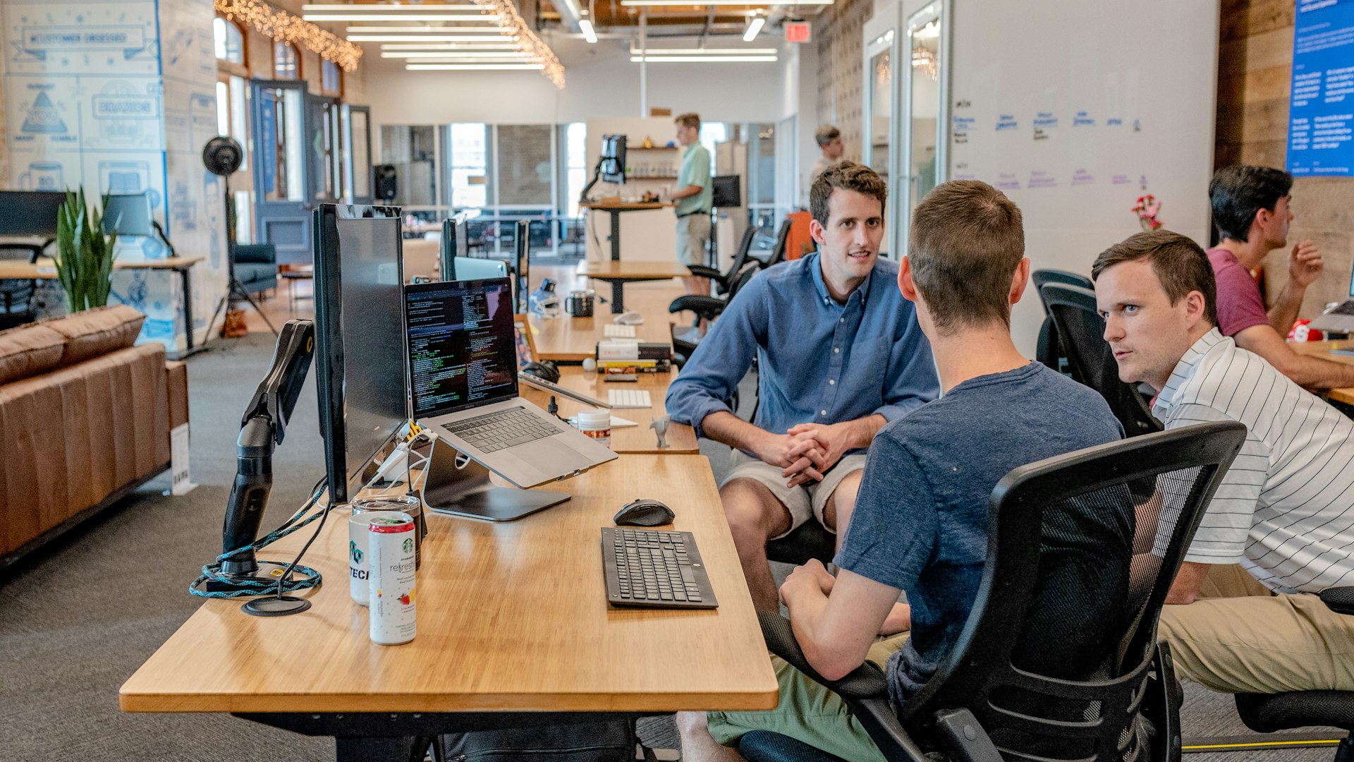 Business team analysing ROI data